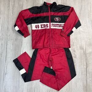Vintage Mighty Mac Play Football NFL San Francisco 49ers Tracksuit Kids M 10-12